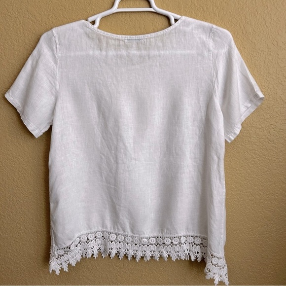 Terri Millennio Linen White Short Sleeve Top - Picture 2 of 7